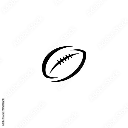 Abstract American football ball logo template, dynamic rugby ball icon