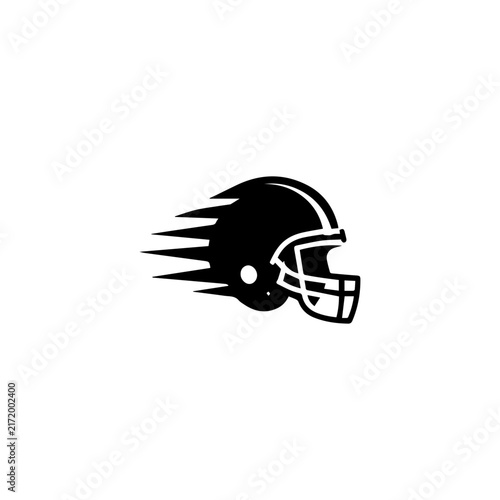 Dynamic football helmet icon, fast sports team emblem design