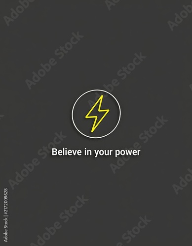 Motivational Quote Screen with Lightning Bolt and 