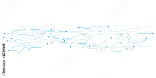 Futuristic circuit board pattern, blue digital technology lines, electronic motherboard vector illustration on white background