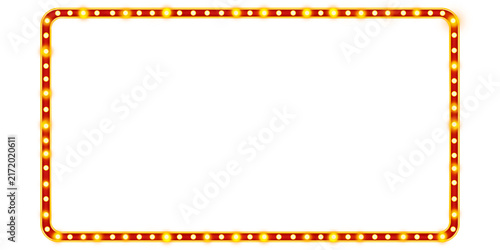 frame for text Light frame sign decoration, theater announcement campaign event hand drawn on transparent background