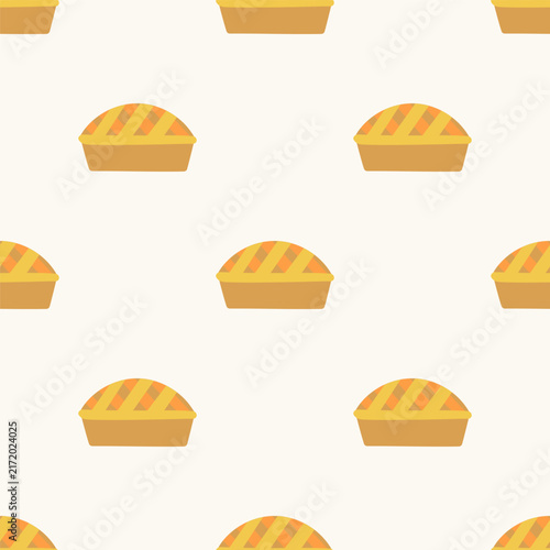 apple pie seamless pattern bakery food ornament flat vector illustration happy autumn harvest cake pastry cafe menu textile background