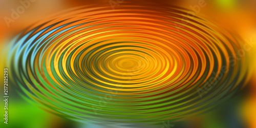 Vibrant ripple effect circles featuring orange and green waves for artistic wallpaper use.