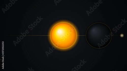 Digital Art Representation of a Solar Eclipse Featuring a Glowing Orange Sphere Partially Obscured by a Dark Lunar Silhouette on Green Screen