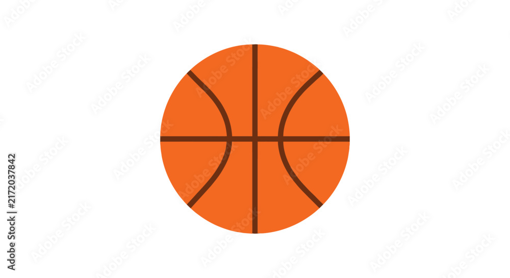Fototapeta premium Orange basketball with black lines against a white background