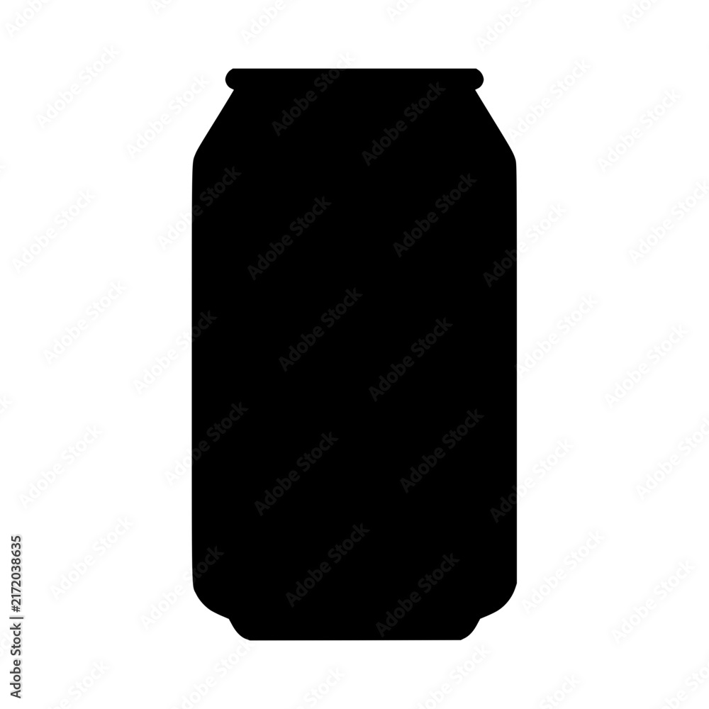 Fototapeta premium Can icon flat outline in black