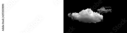 Obraz na płótnie Realistic isolated cloud with black preview and transparent version, ready for weather layouts, sky editing, photo effects and atmospheric compositions