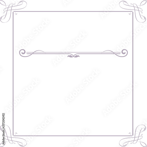 Elegant ornate empty picture frame with decorative swirls and scrollwork border isolated on white