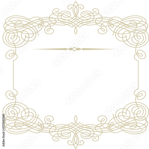 Elegant gold ornate vintage frame border seamless pattern for invitations and decor