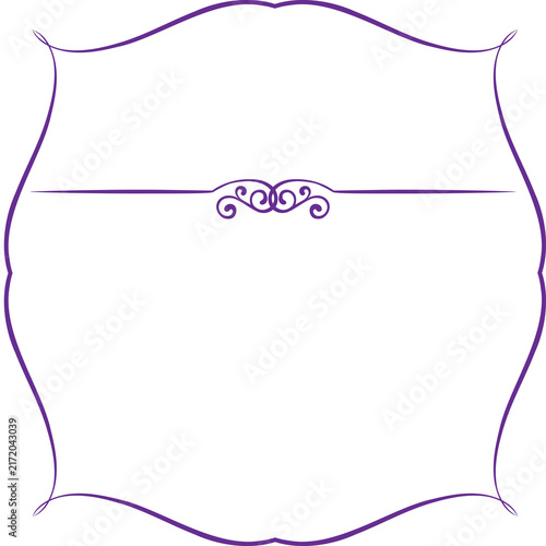 Elegant ornate frame border with decorative swirls and flourish design isolated on white background