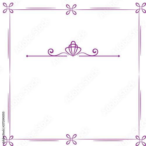 Elegant wedding invitation frame with floral lace border and diamond ring design