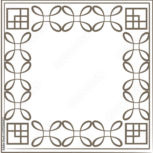 Elegant seamless Celtic knot border frame for vintage design and classic decor accents