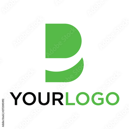 Green Letter B Logo Design Template with Your Logo Text Placeholder for Business Branding