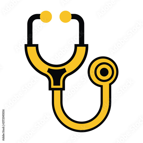 Stethoscope icon isolated on white background for medical diagnostic healthcare