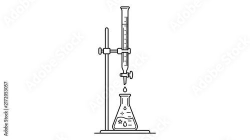 Chemistry titration setup isolated illustration