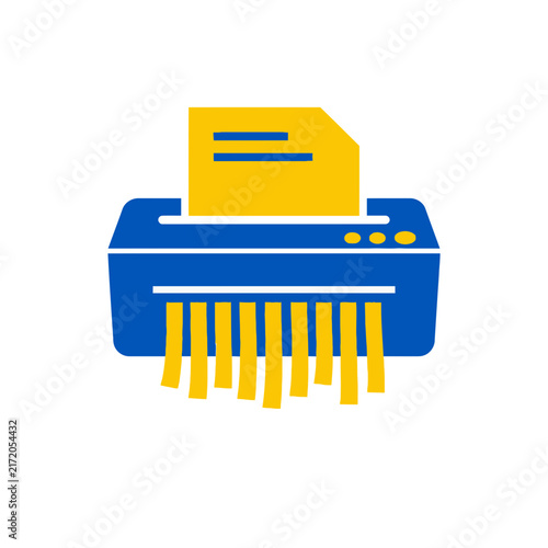 Obraz na plátne Paper Shredder Machine Vector Icon
