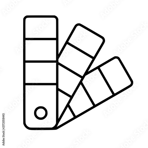 Fotografía Color swatch icon flat outline in black