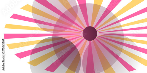 Quadro su tela Colorful abstract floral design with sunburst effect isolated on transparent bac