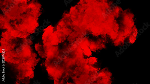 Red smock cloud isolated on black background