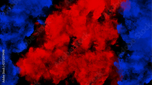 Blue and red smoke cloud abstract background