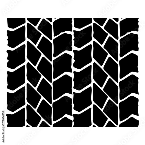 Black Geometric Brick Wall Pattern – Abstract Masonry Texture Background