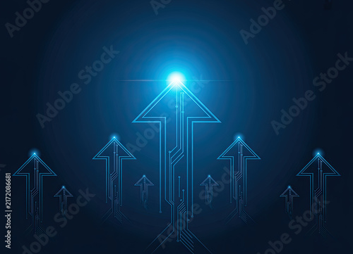 Futuristic cityscape with glowing skyscrapers and sunburst, digital neon