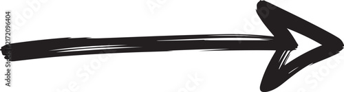 Arrow drawn by hand points right on a clean white background.