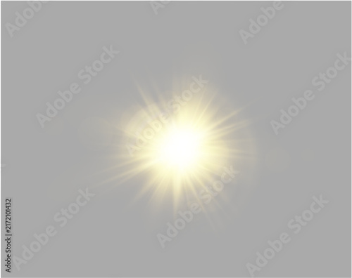 Clear white sunlight creates a bright glow.
Brilliant rays spread through the flare.
Suitable for transparent overlay graphics.