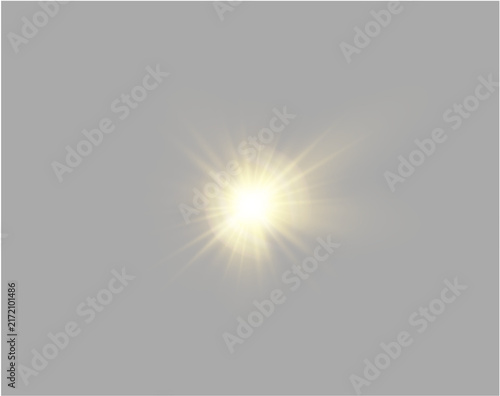 Dreamlike golden sunshine surrounds the star.
Sparkling flare creates soft illumination.
Perfect for romantic graphic projects
