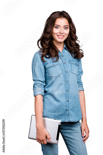 фотографія Nice cute intelligent content positive delicate sweet winsome lovely attractive