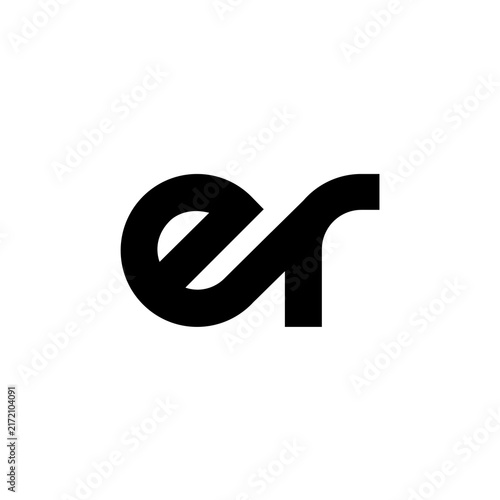 Modern Minimalist Connected Initial Letters ER Logo Design Vector