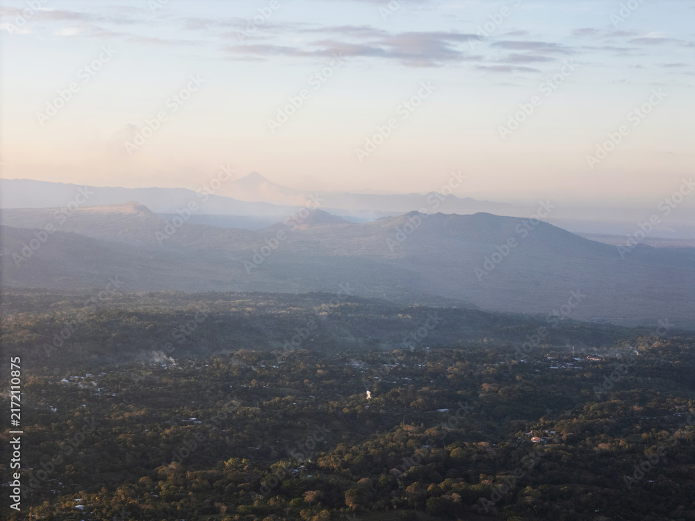 Naklejka premium Landscape in Nicaragua at sunset time