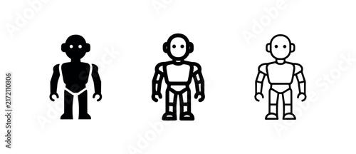 Obraz na plátne Robot Character Icons for AI Technology
