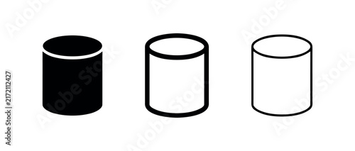 Картината върху платно 3D Geometric Cylinder Shape Icon Set for Technical and Educational Design