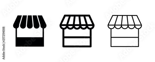Foto Market stall shop awning icons for retail and street business