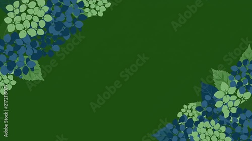 Blue and Green Hydrangea Floral Background with Copy Space for Text and Design