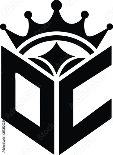Crown Luxury Geometric Isometric Monogram Logo, Royal Premium 3D Vector Emblem, Elegant Abstract Brand Identity for Fashion, Jewelry, Apparel and Luxury Business