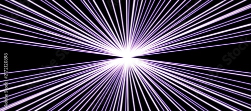 Symmetrical Pink and Purple Neon Light Rays Bursting from Center