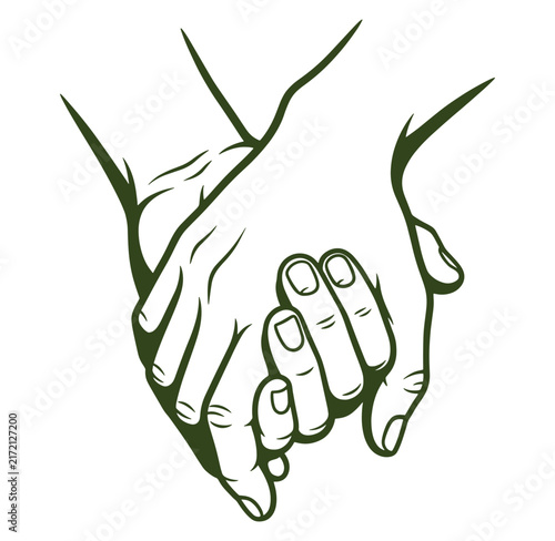 Two hands clasped together in a firm handshake or support gesture