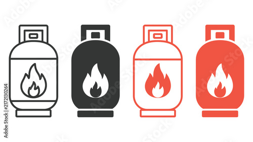Cooking Gas Cylinder Icon, Fuel Tank, Canister, and Pictogram for Kitchen, Camping, Energy, and Household Applications