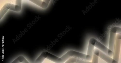 Abstract cream gradient zigzag brush lines on a dark isolated material background, featuring textured strokes for modern banners and posters.