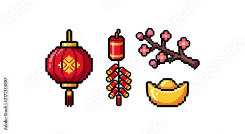 Chinese New Year festival elements.