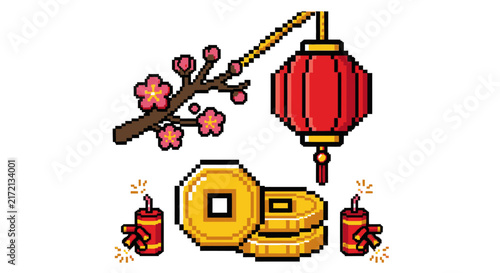 Chinese New Year festival elements.