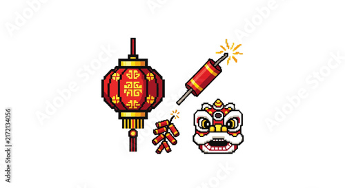 Chinese New Year festival elements.