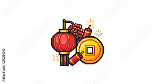 Chinese New Year festival elements.