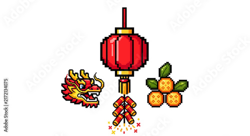 Chinese New Year festival elements.