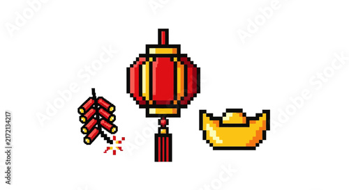 Chinese New Year festival icons.