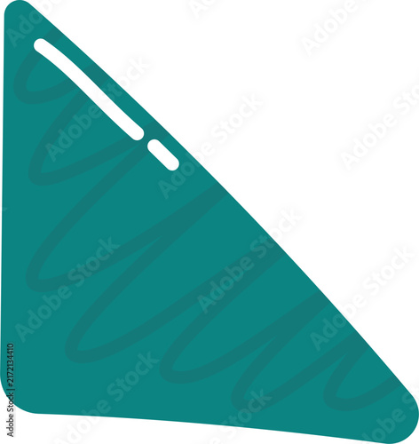 Teal Abstract Triangular Shape Design Element with Subtle Decorative Swirl Texture and Minimalist Modern Geometric Aesthetic