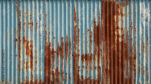 Rusty corrugated metal panel isolated on transparent background. Useful for grunge architectural textures or industrial background designs.