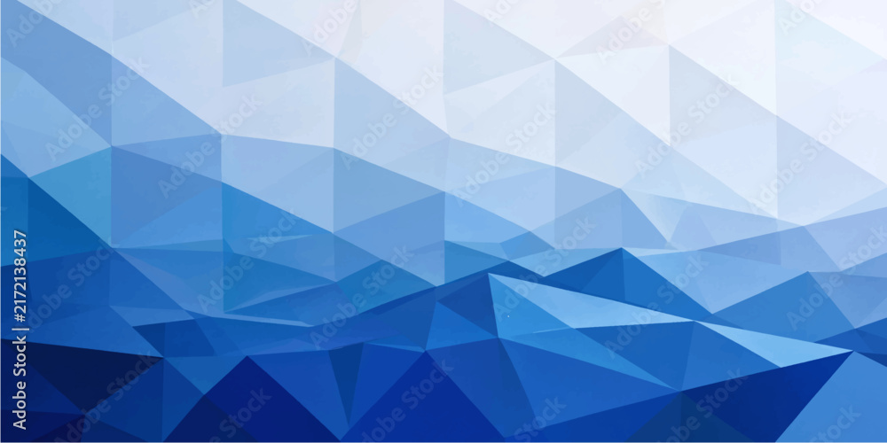Fototapeta premium Abstract light blue polygonal geometric vector background with modern 3D low poly origami pattern design